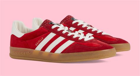 red gucci gazelle|Gucci adidas t shirts.